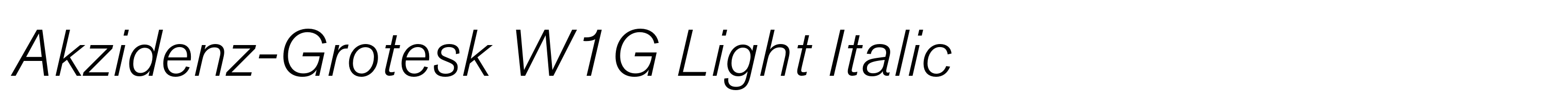 Akzidenz-Grotesk W1G Light Italic